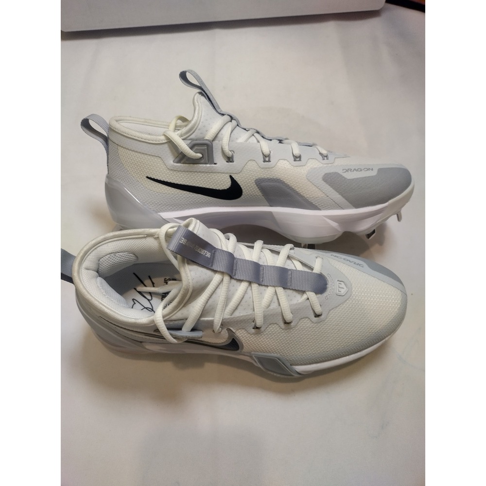 Nike Zoom Trout 8 Elite Metal Baseball Cleats White Grey FB2906-100 Mens 7.5 - Picture 4 of 10